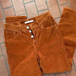 Women's Corduroy Pants in Rust